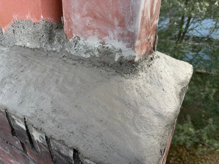 Chimney crown around clay flue openings in Shrewsbury