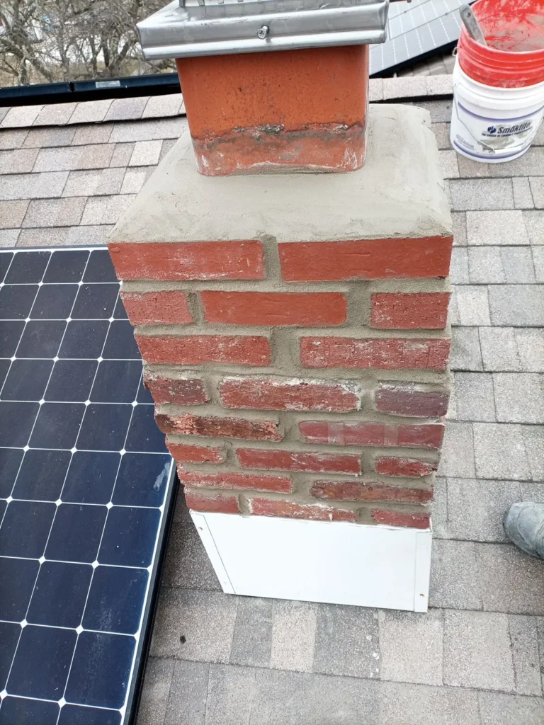 Chimney brickwork and crown detail in Cherry Hill Township
