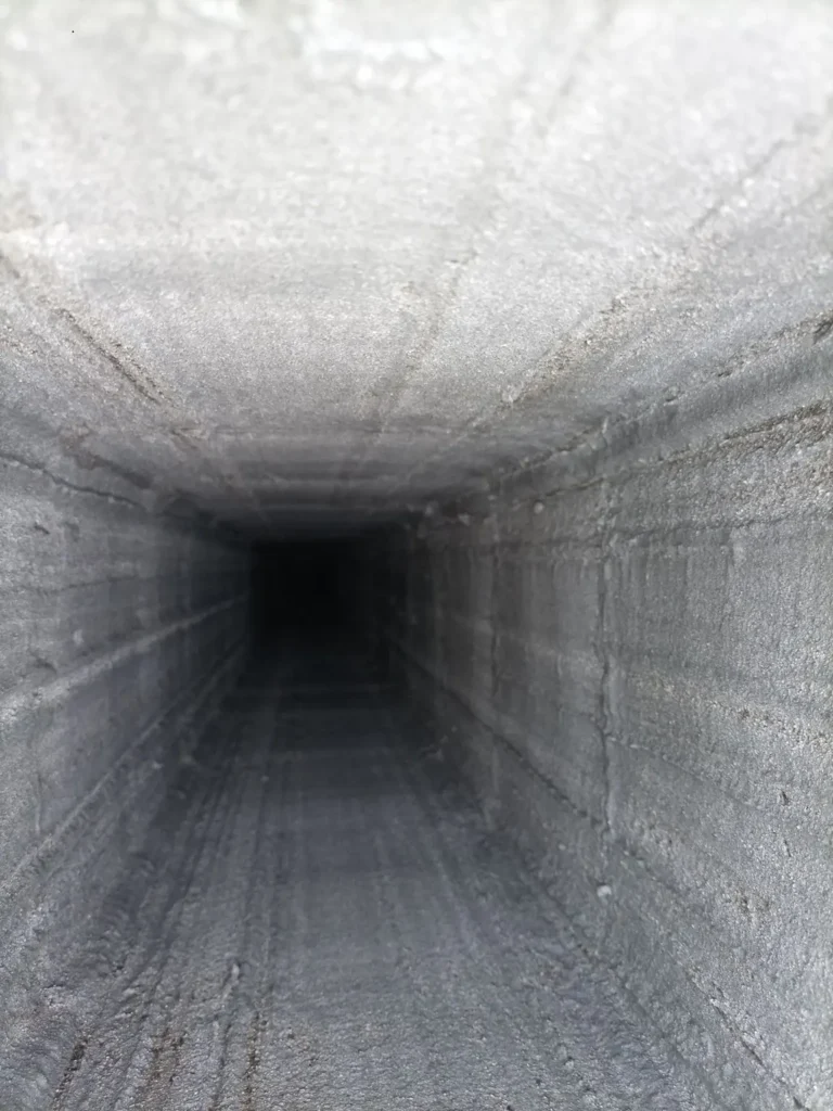 Close interior view of the fireplace flue surface in Glassboro