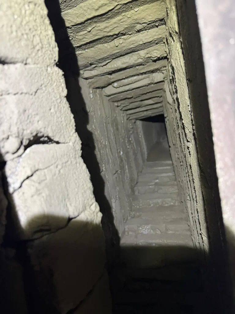 View into the smoke chamber of a Scotch Plains fireplace
