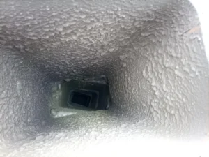 Interior view along the fireplace flue in Wayne