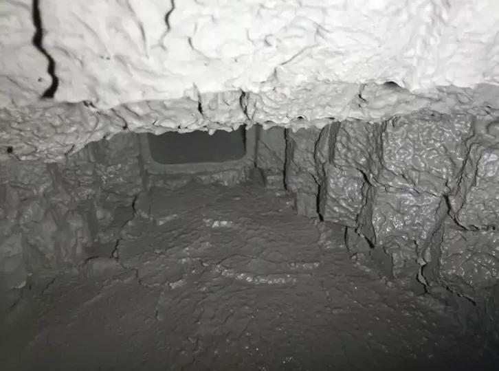 Interior of the smoke chamber at a Morris Plains fireplace