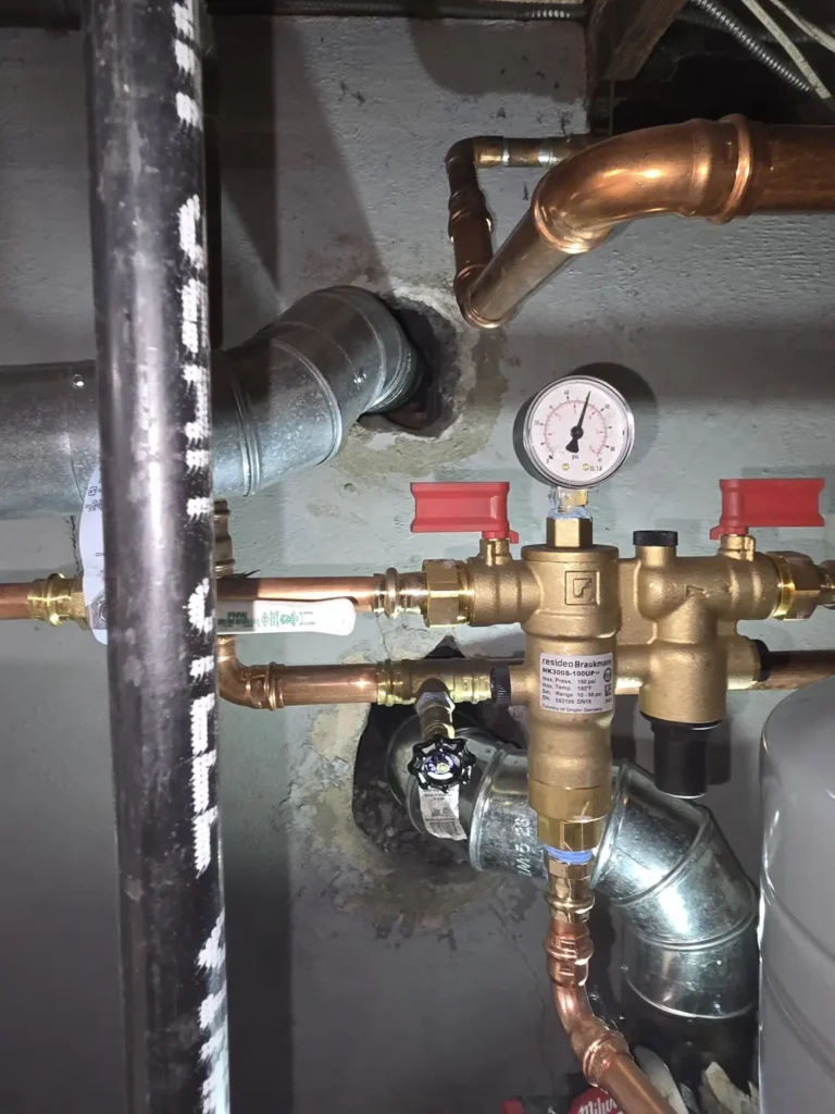 Heating vent connections and basement equipment in Milltown